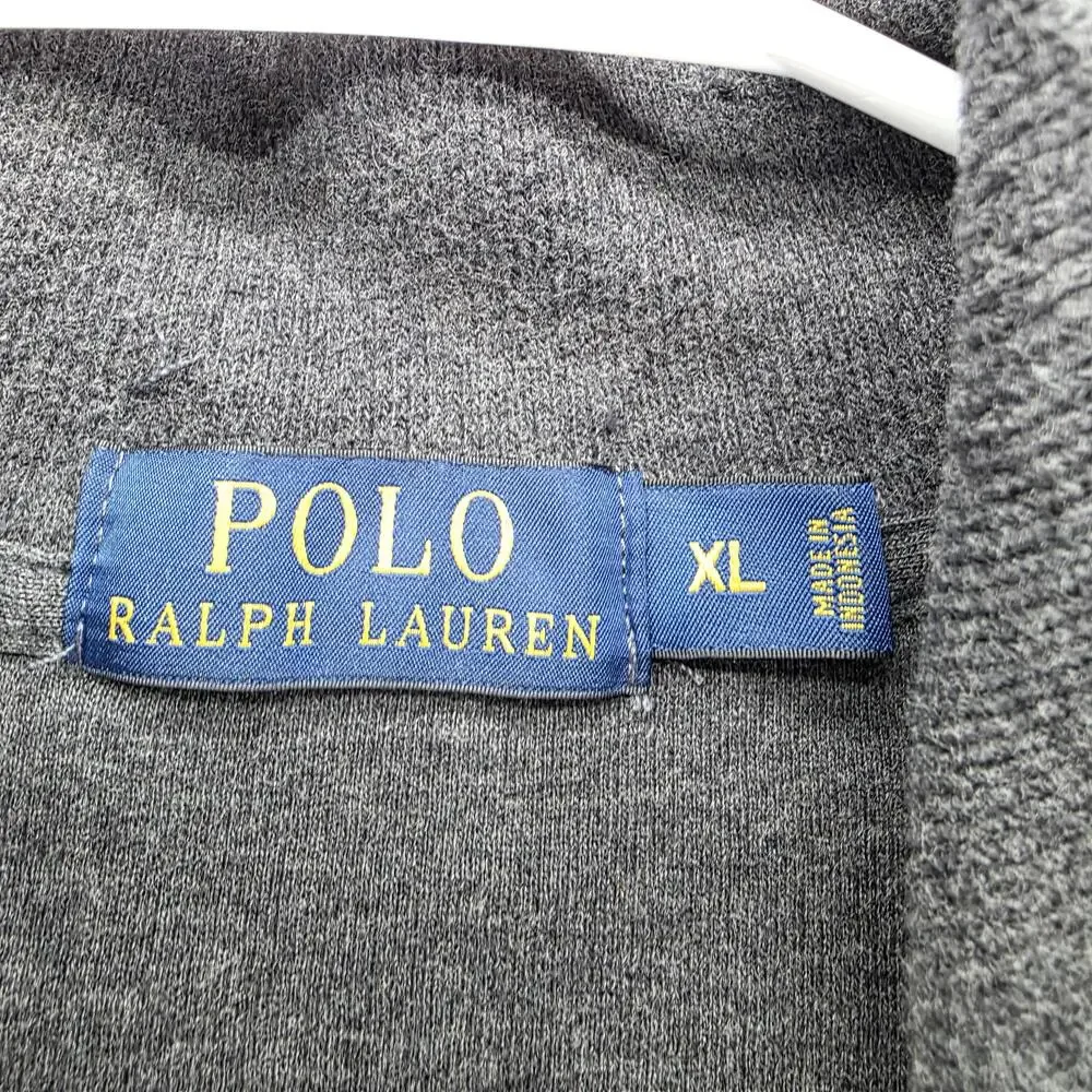 Polo Ralph Lauren Sweater Mens XL Gray Mock Neck 1/4 Zip Pullover Pony Logo